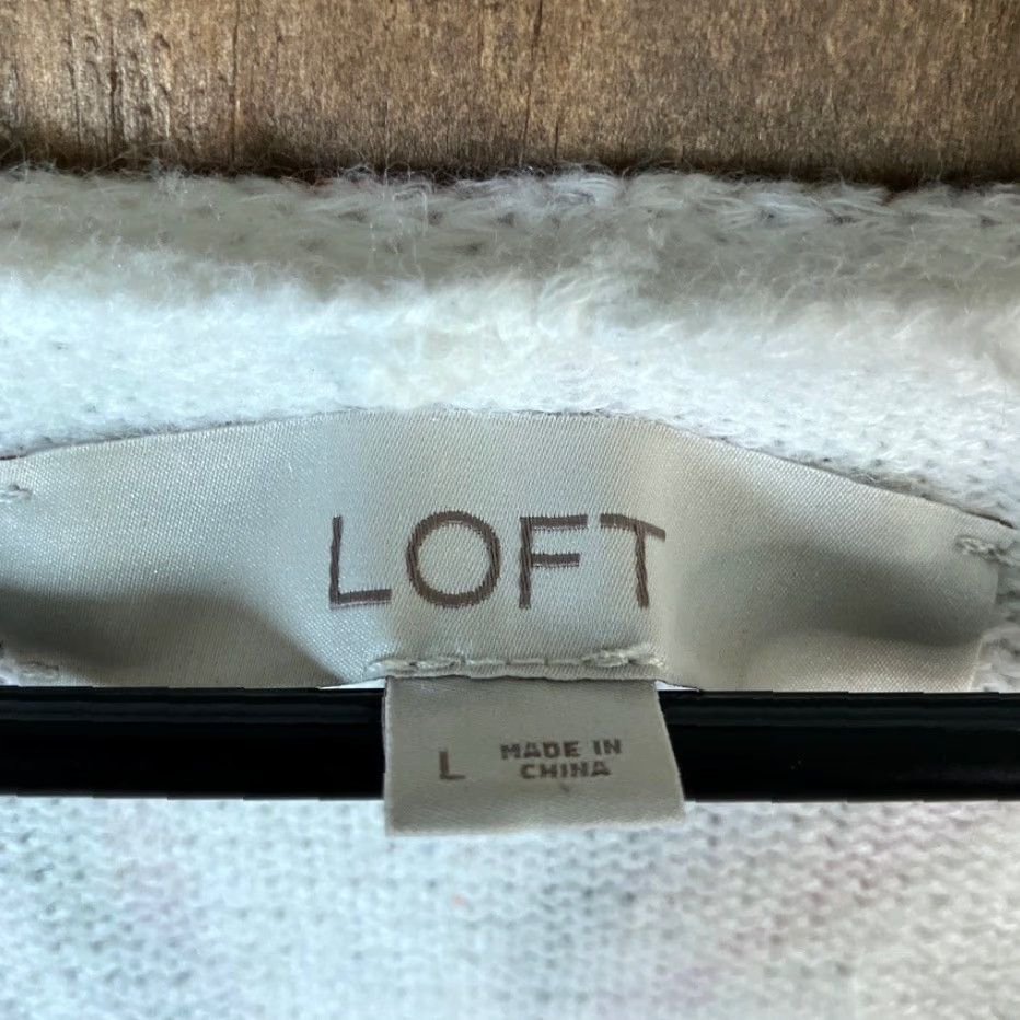 Loft LOFT Womens Sweater White Multi Paisley Raglan V Neck Long Sleeve Pullover Large Size L / US 10 / IT 46 - 6 Thumbnail
