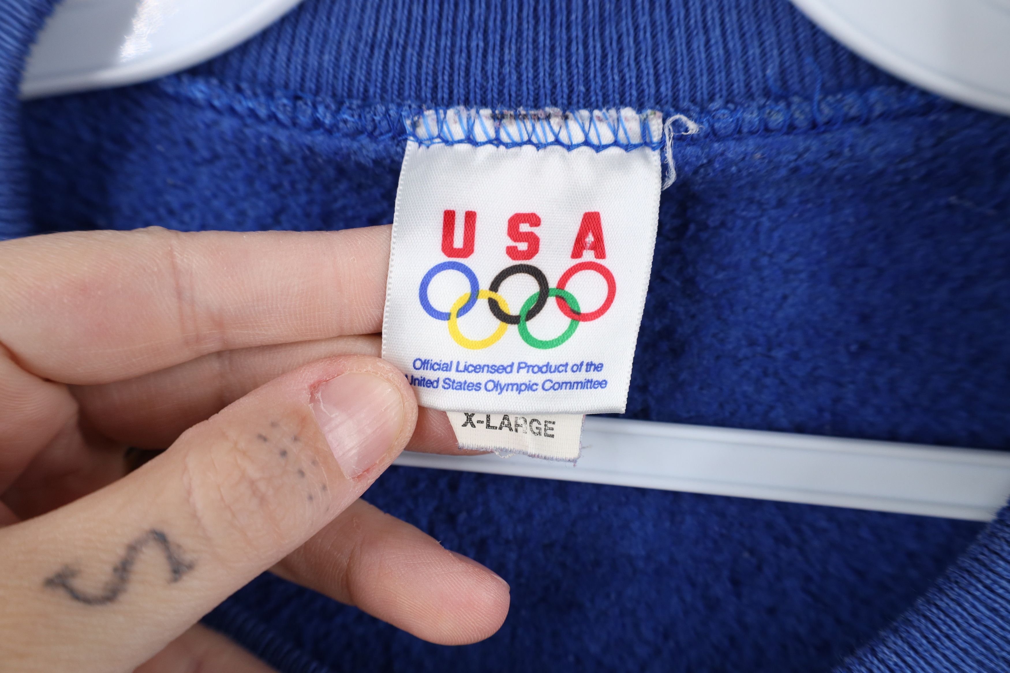 Vintage Vintage 90s USA Olympics Crewneck Sweatshirt Blue USA Size US L / EU 52-54 / 3 - 10 Thumbnail
