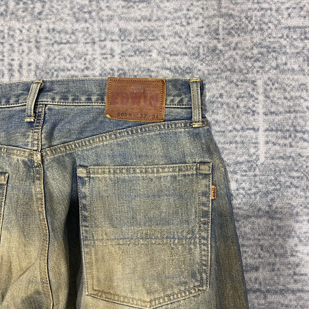 Edwin × Vintage Selvedge☠️ Edwin 505x Mudwash Jeans Dirty 90s 80s Distressed Size US 32 / EU 48 - 14 Thumbnail