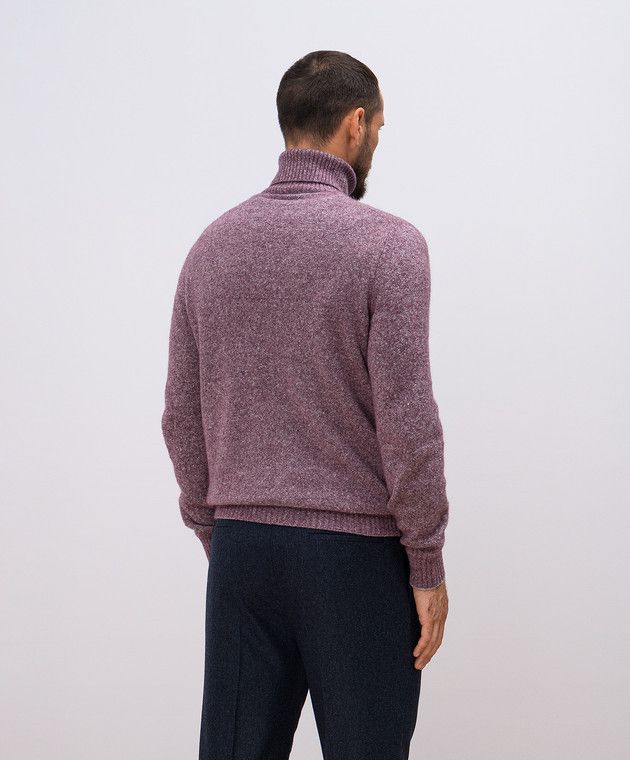 Brunello Cucinelli o1y0526 Turtleneck Sweater in Purple Size US XL / EU 56 / 4 - 4 Thumbnail