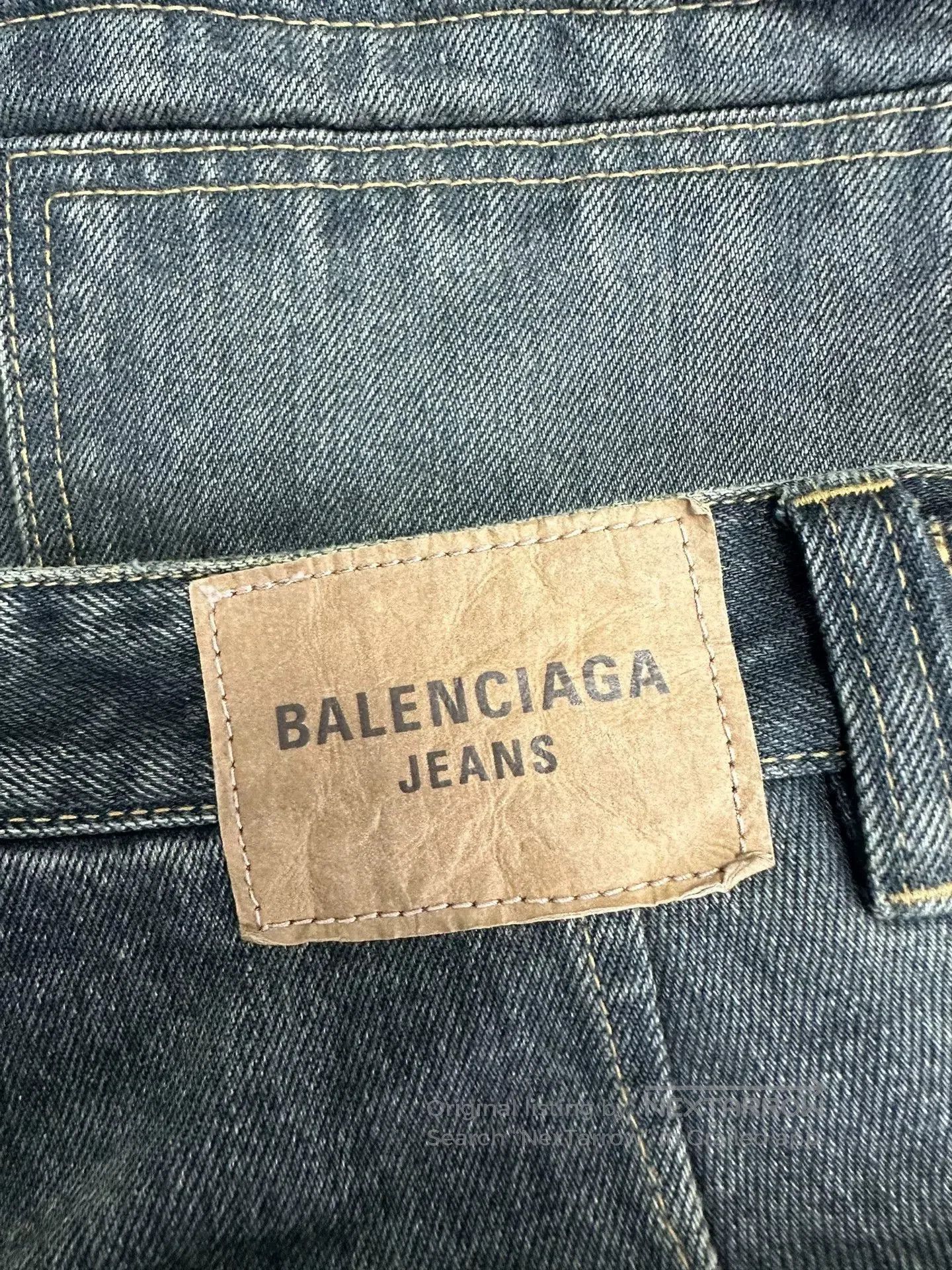 Balenciaga Balenciaga Letter Patch Straight-Leg Jeans. Size 22" - 3 Thumbnail