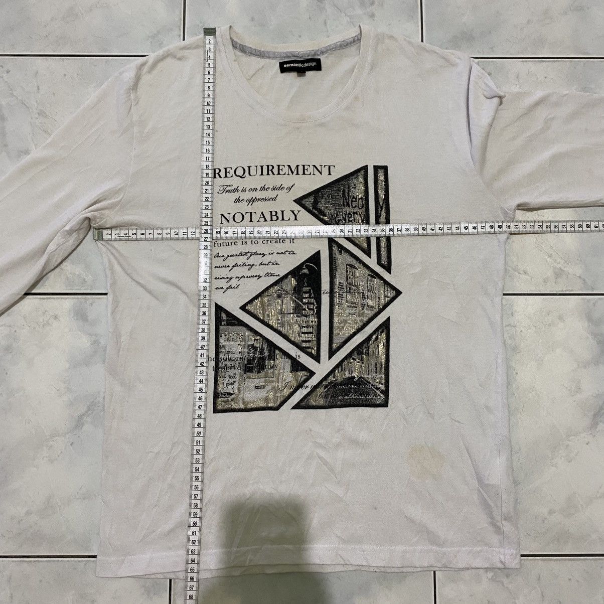 semanticdesign Semanticdesign Long Sleeve Modern Geometric Newspaper Tee Size US L / EU 52-54 / 3 - 19 Thumbnail