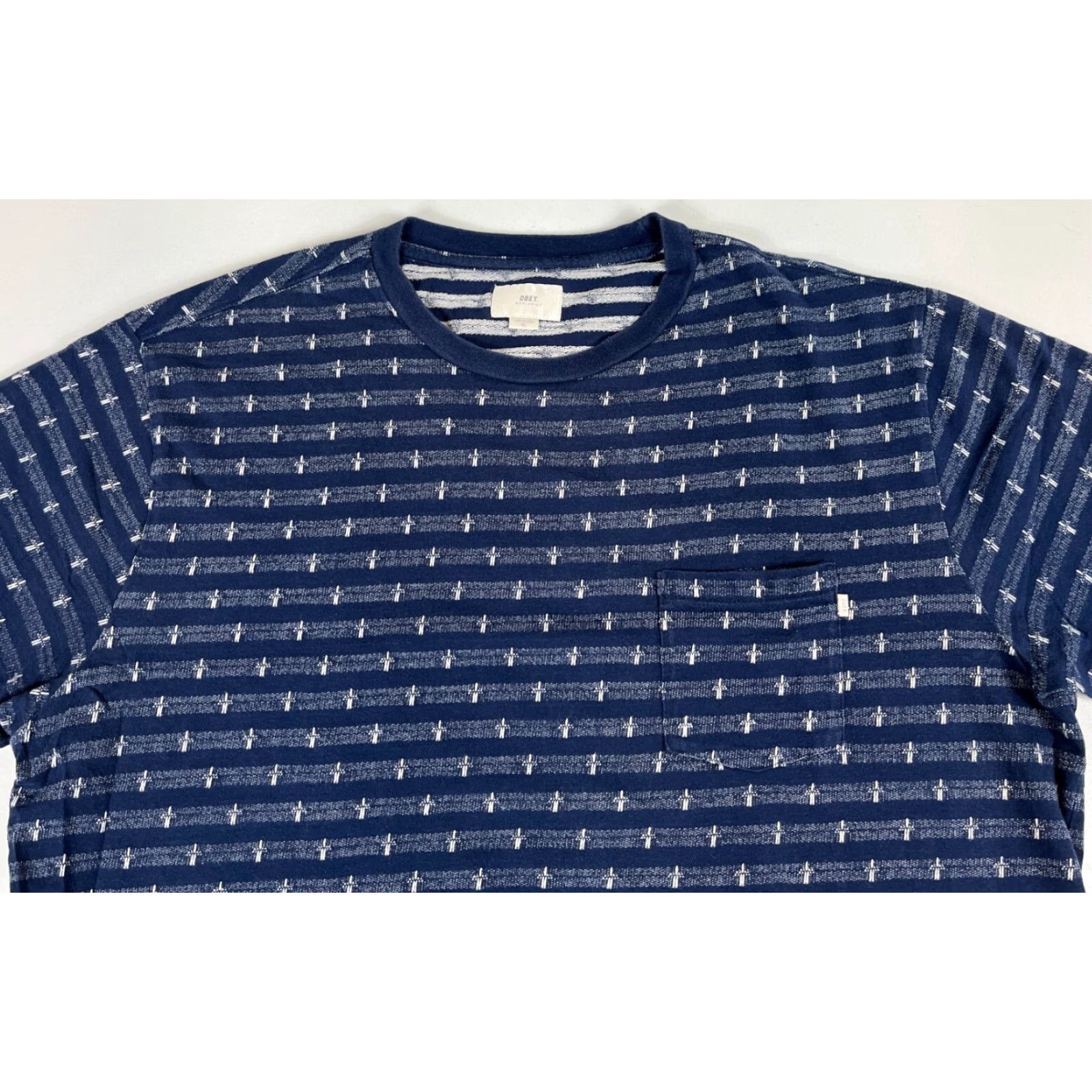 Obey OBEY Worldwide Pocket Tee Knit Men’s XL Blue Crew Neck Short Sleeve T-Shirt Art Designer Size US XL / EU 56 / 4 - 3 Thumbnail