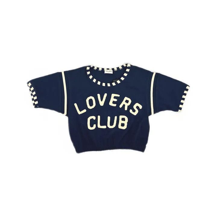 Saint Laurent Paris Saint Laurent Blue Graphic Cotton T-Shirt -2507 Size M / US 6-8 / IT 42-44 - 2 Thumbnail