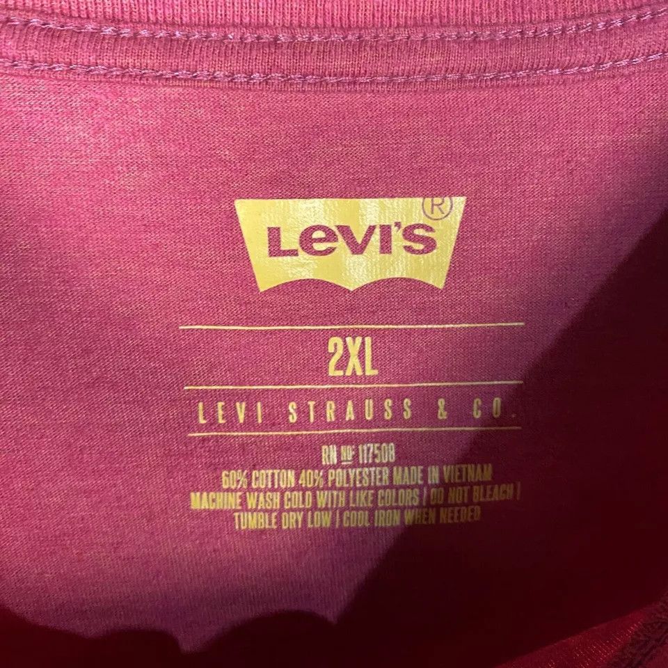 Levi's Levi's T-Shirt Men's 2XL Short Sleeve Red Cotton Adults XXL Size US XXL / EU 58 / 5 - 3 Thumbnail