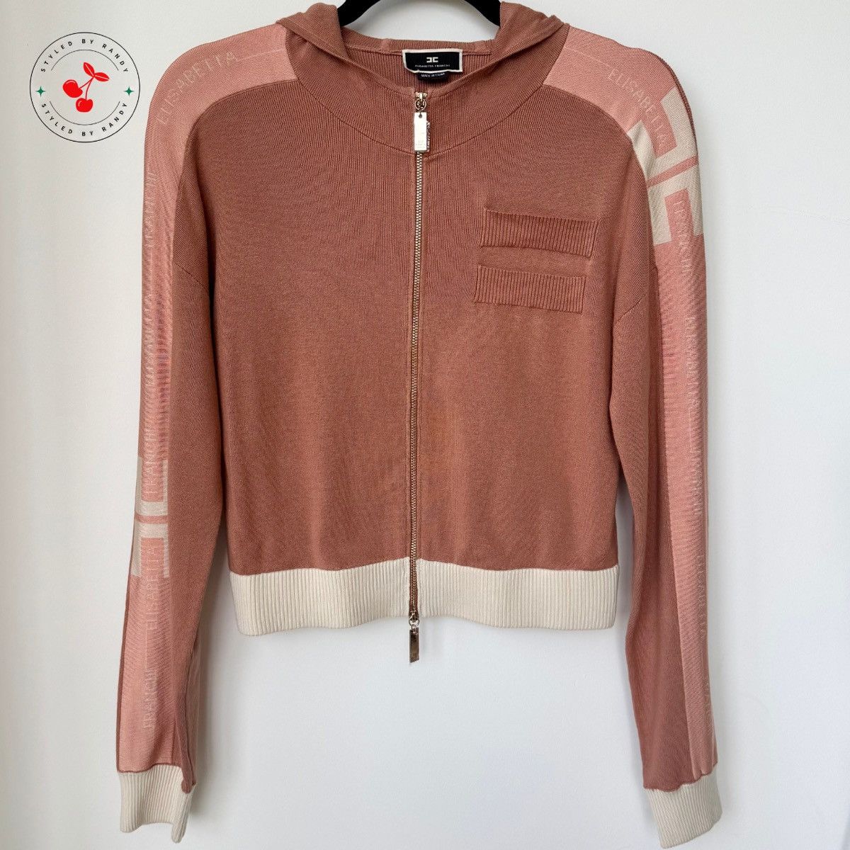 Elisabetta Franchi Cropped Cardigan in Orange NWOT