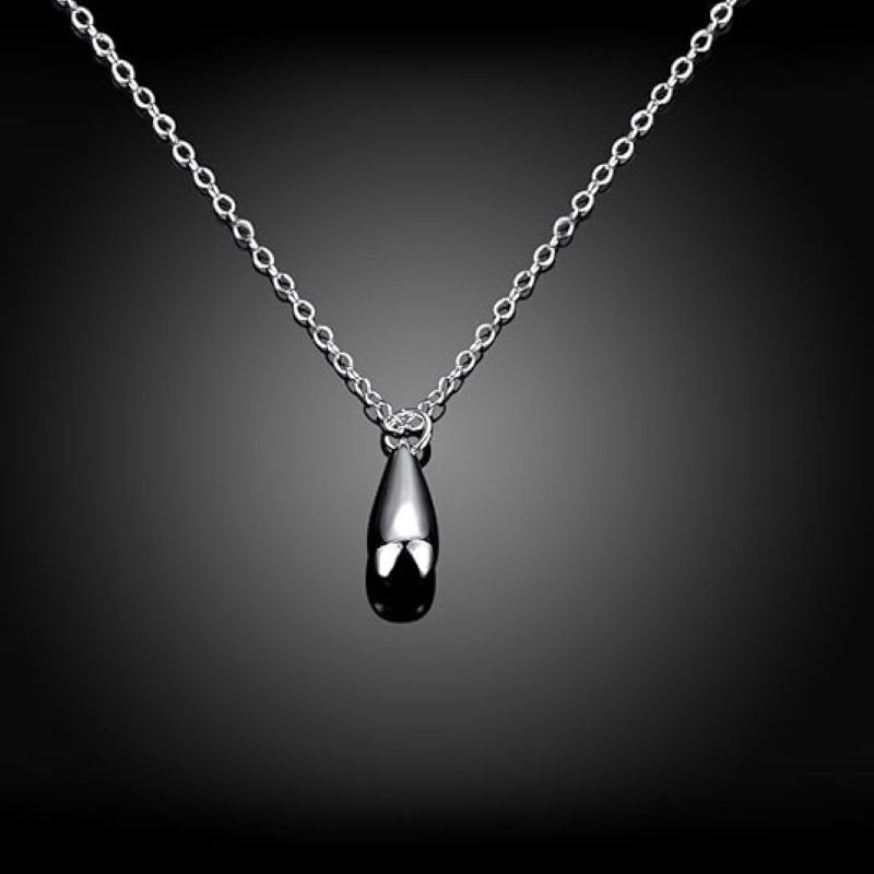 Other 18" Silver Plated Water Drop Necklace | Minimalist Size ONE SIZE - 5 Thumbnail