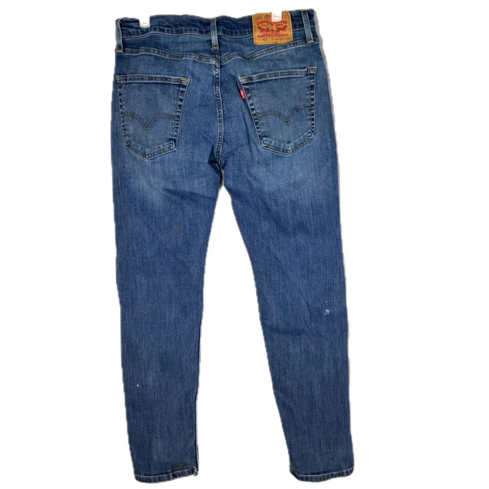 Levi's Levi's 502 Jeans 32x32 Blue Denim Stretch Mid-Rise Straight Leg Mens Size US 32 / EU 48 - 2 Thumbnail
