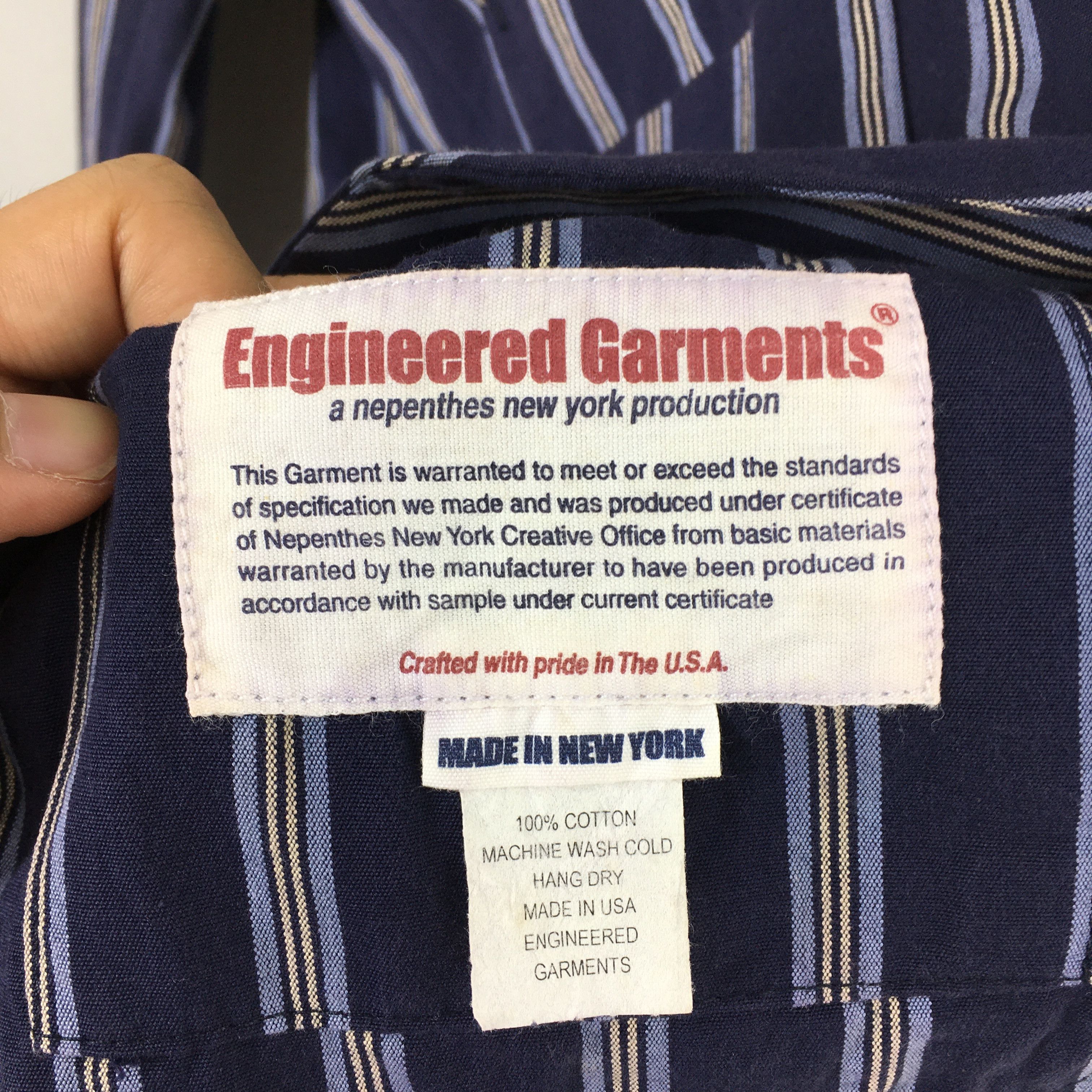 Engineered Garments Engineered Garments Men Casual Blue Striped Coat Small Size US S / EU 44-46 / 1 - 8 Thumbnail