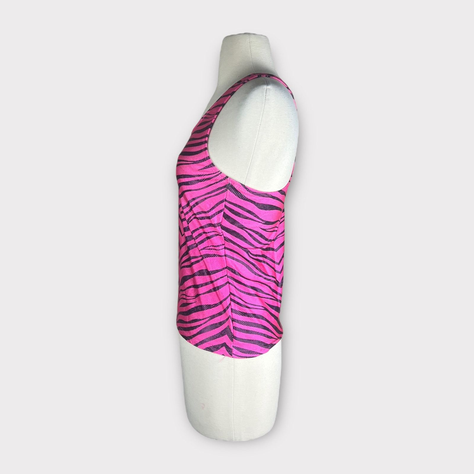 Vintage Pizzazz Performance Wear Animal Print Racer Back Top Size L / US 10 / IT 46 - 4 Thumbnail
