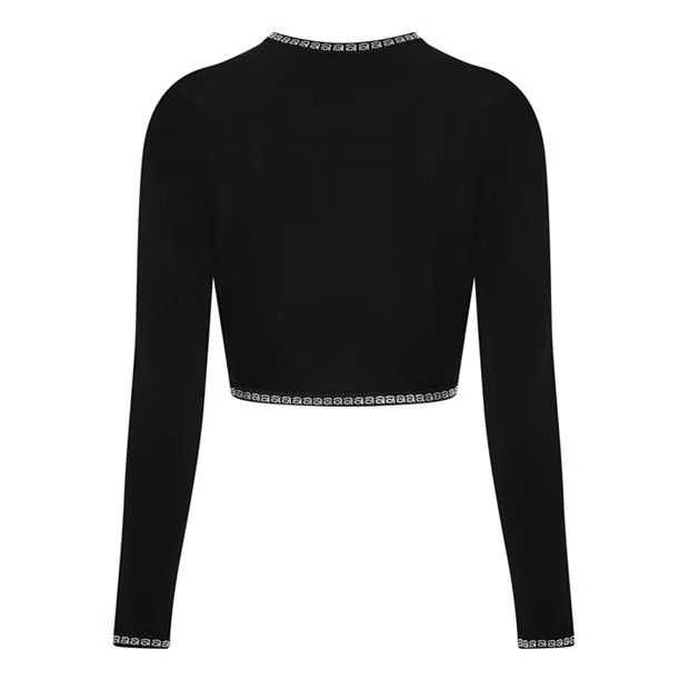 Alexander Wang o1g2r1mq0824 Crystal Long Sleeve Crew Top in Black Size S / US 4 / IT 40 - 2 Thumbnail