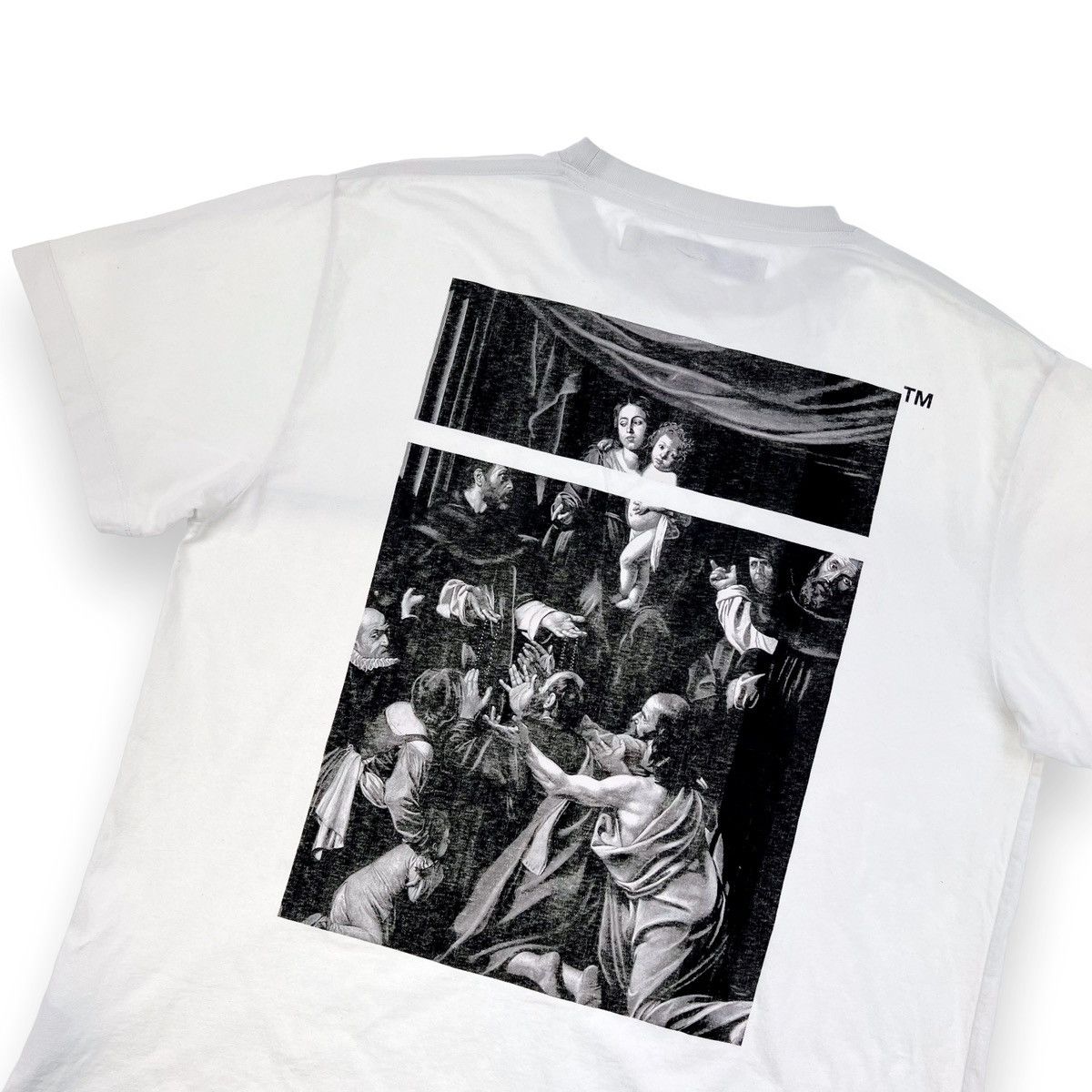 image of Off White Off-White Caravaggio Back White T Shirt, Men's (Size Large)