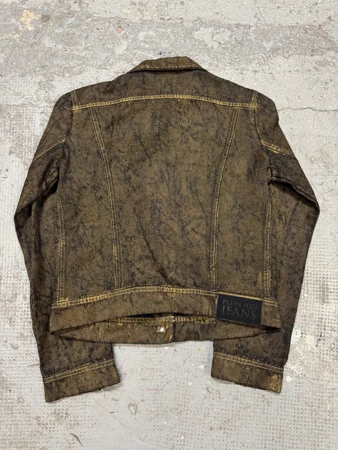 Vintage 2000s Plein Sud Olive Painted Effect Eroded Jacket Size S / US 4 / IT 40 - 7 Thumbnail