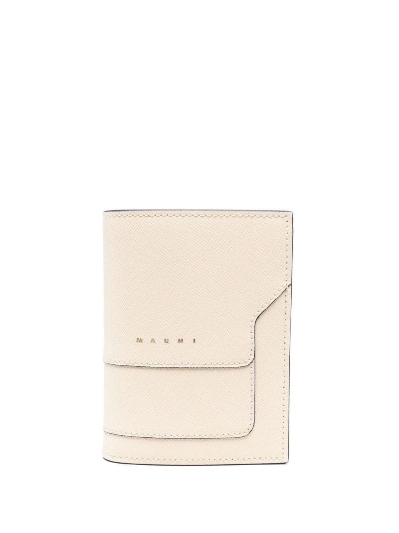 o1w1db10125 Size:OS/ Leather Bi-Fold Wallet in Beige