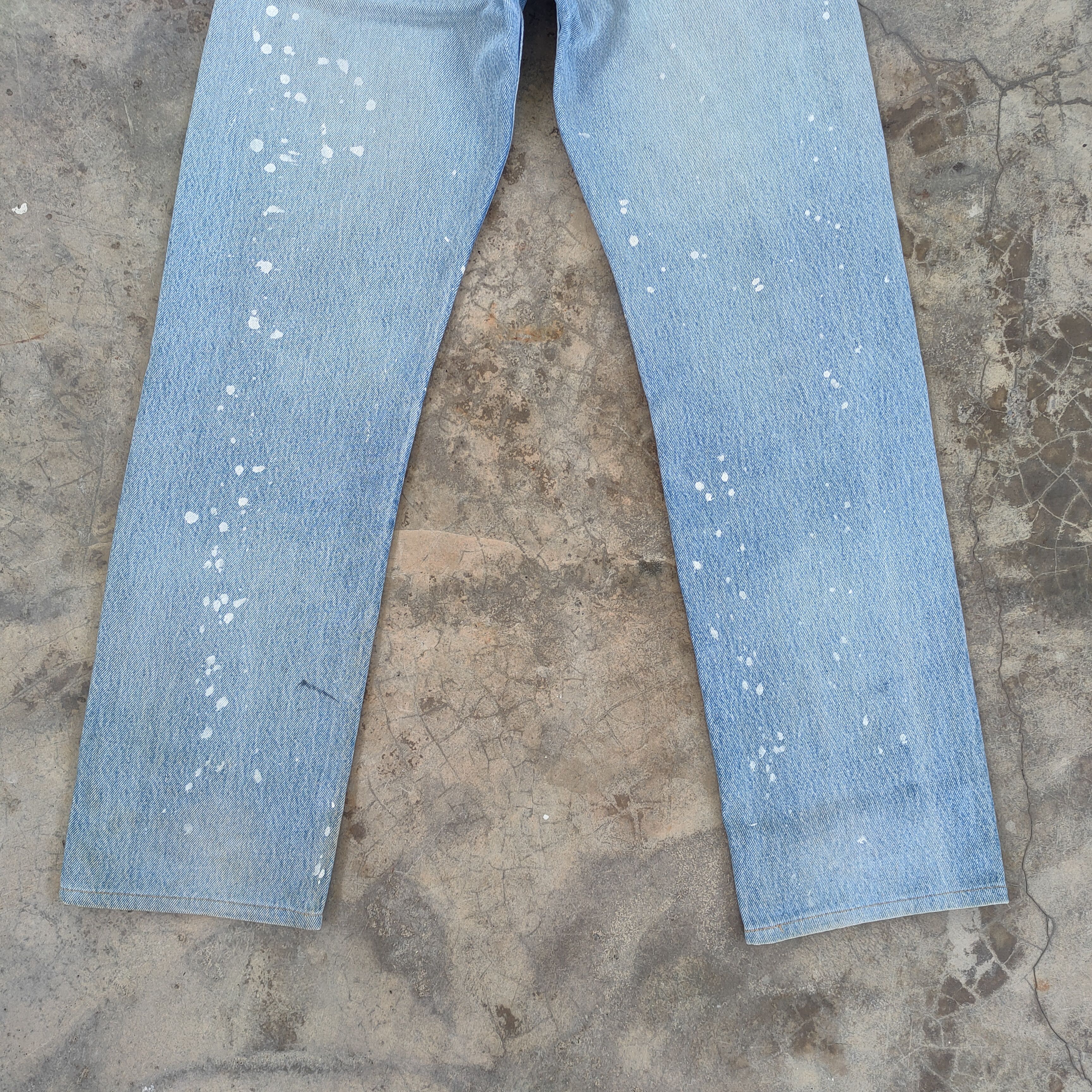 VINTAGE LEVI'S 501 92s USA FADED RIPPED JEANS DENIM PANTS