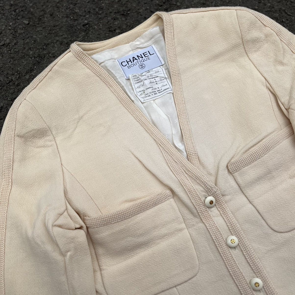 Chanel Vintage Chanel Boutique Wool Tweed Blazer CC Button Size S / US 4 / IT 40 - 5 Thumbnail