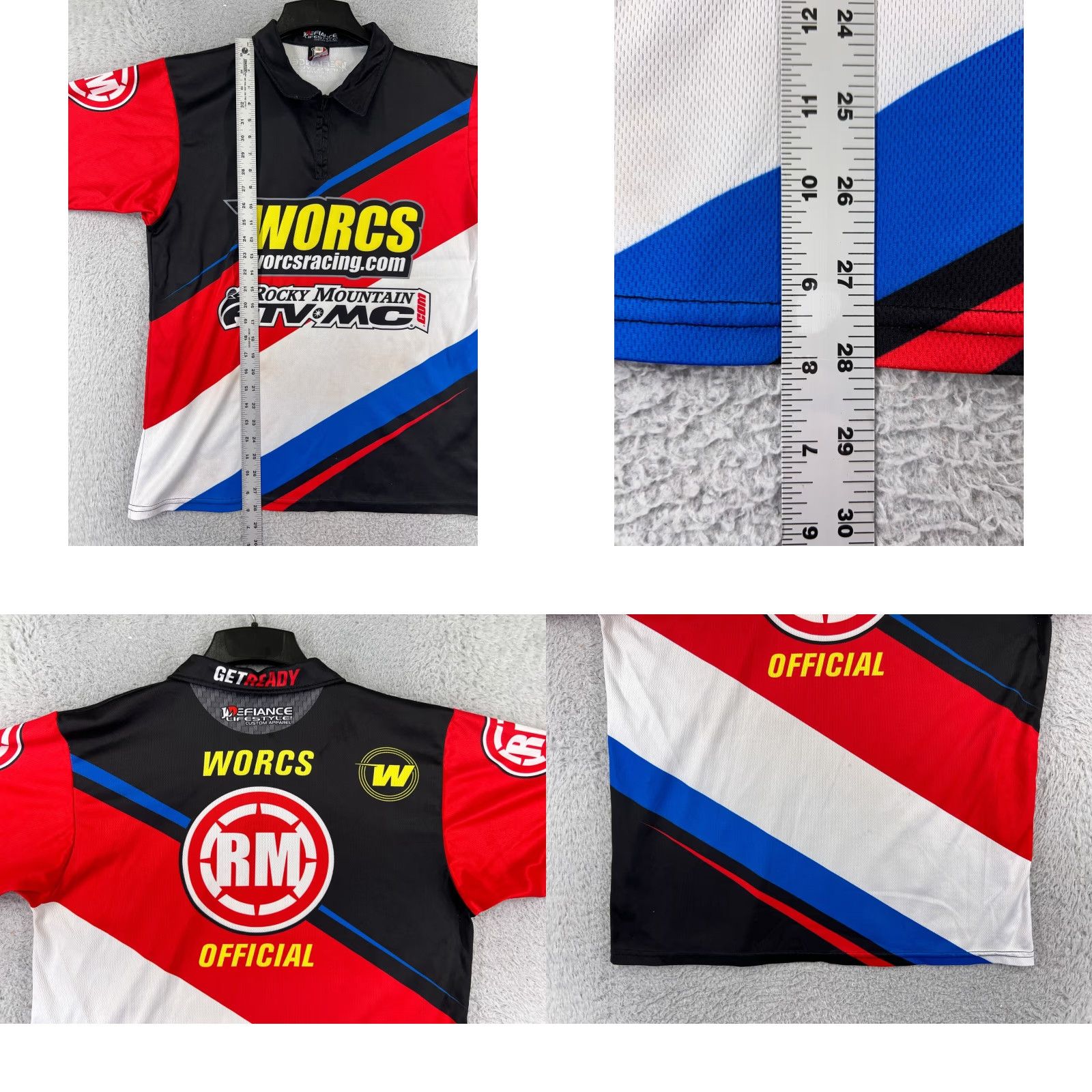 Vintage VINTAGE Worcs Racing Mens Jersey Shirt L Red Black Blue USA 90s Tees Logo Embroidered Size US L / EU 52-54 / 3 - 9 Thumbnail