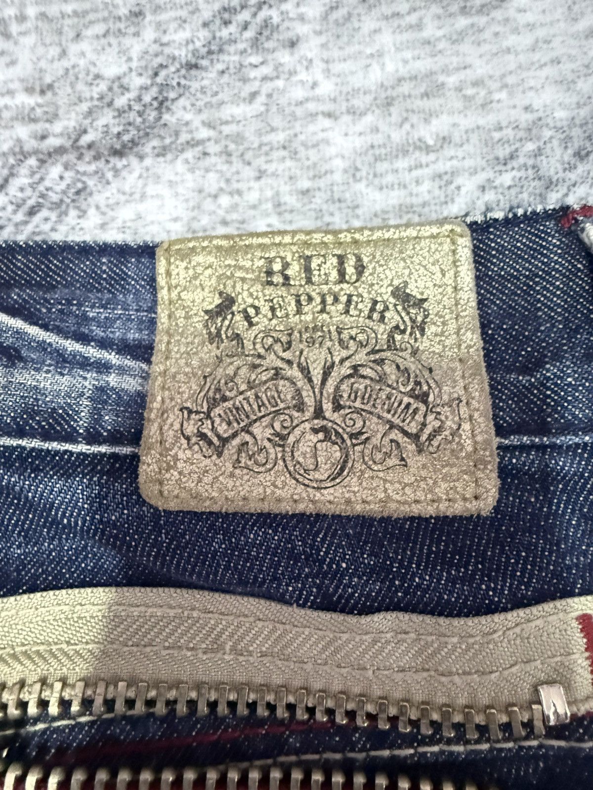 Japanese Brand × Tete Homme × semanticdesign Red Pepper Japan Heavy Wash Low Rise Flared Jeans Size US 29 - 22 Thumbnail