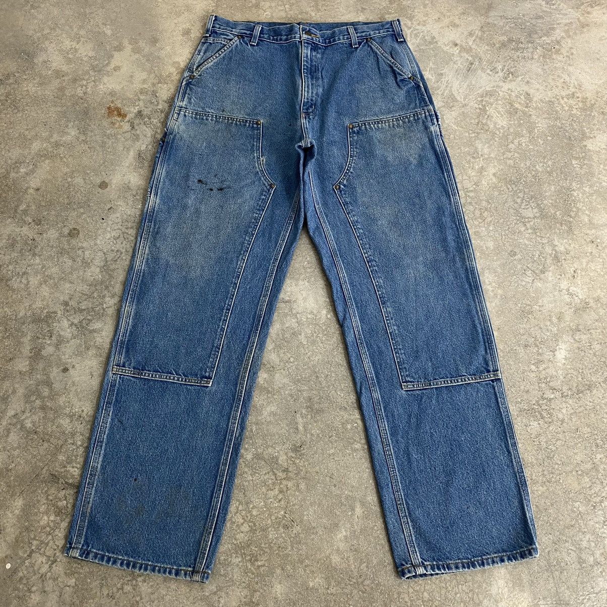 Carhartt VTG Carhartt Double Knee Blue Carpenter Denim Jeans Size US 35 - 1 Thumbnail