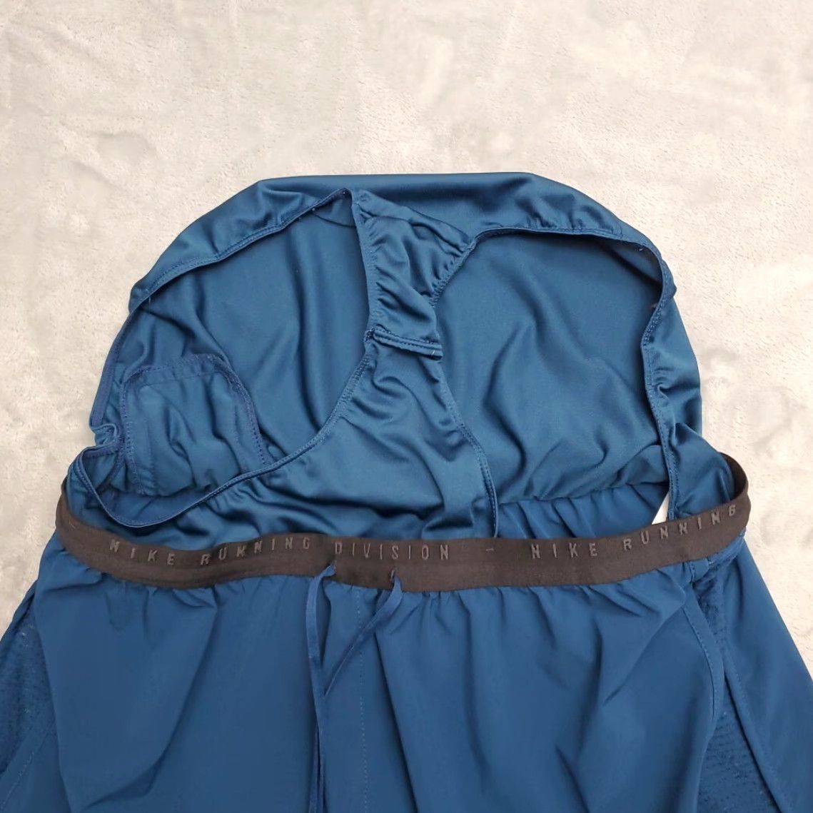 Nike Nike Shorts Women L Teal Dri-FIT Running Lined Swoosh Athletic Pockets Drawstring Elastic Waist Quick-Drying Size 36" / US 14 / IT 50 - 7 Thumbnail