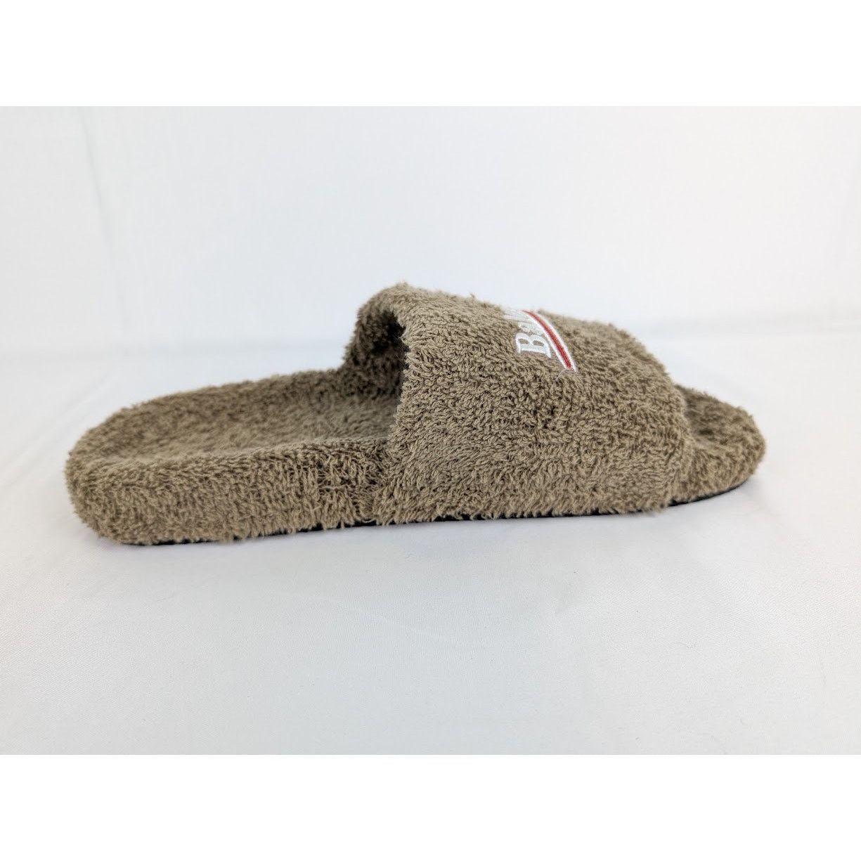Balenciaga o1rshd1 Q:2 / Furry Slide in Khaki / White / Red Size US 8 / EU 41 - 2 Thumbnail