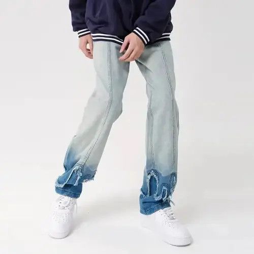 Other Y2K Two-Tone Blue Baggy Jeans Size US 33 - 3 Thumbnail