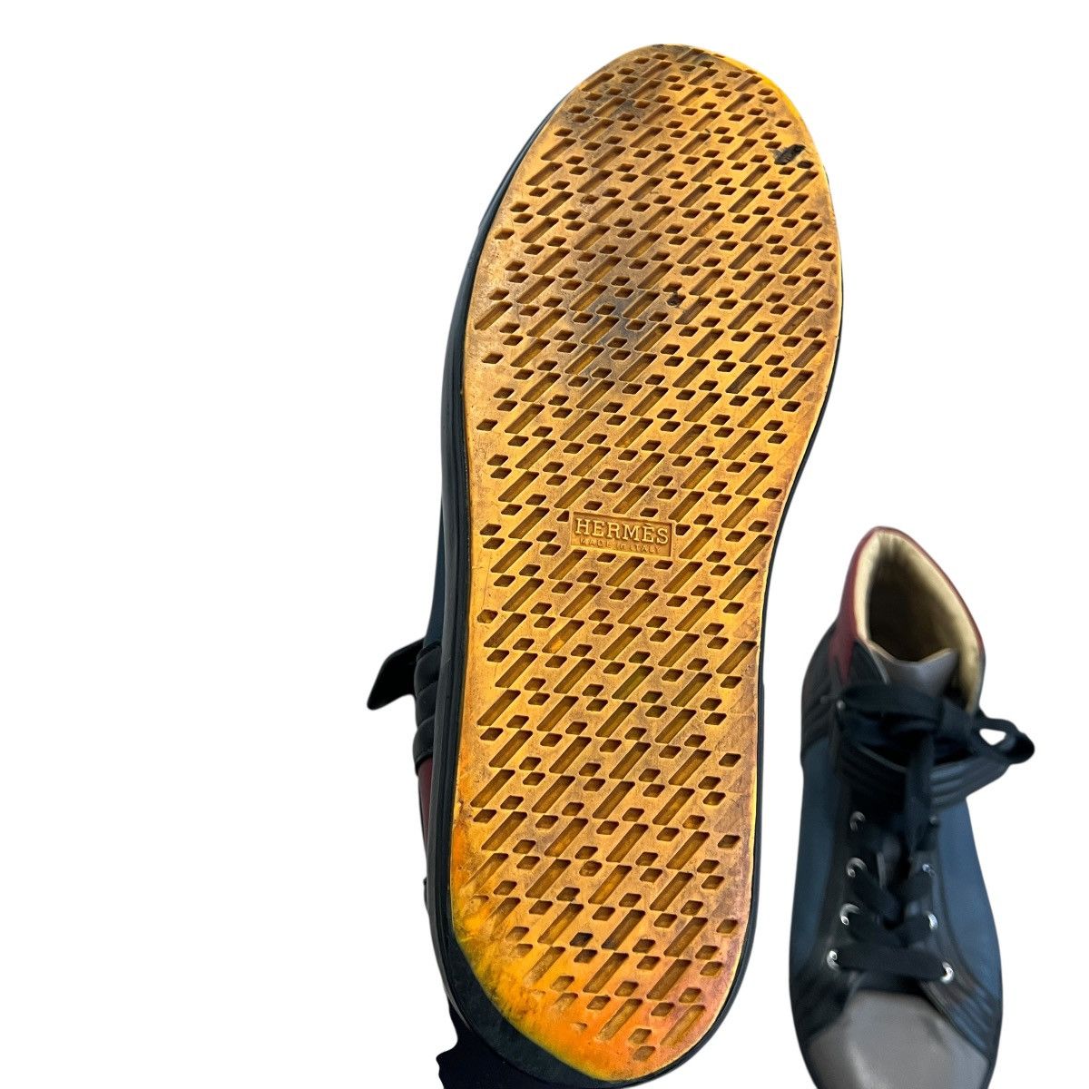 Hermes HERMES Multi-Color High-Top Smooth Leather Sneakers Size US 8 / EU 41 - 7 Thumbnail