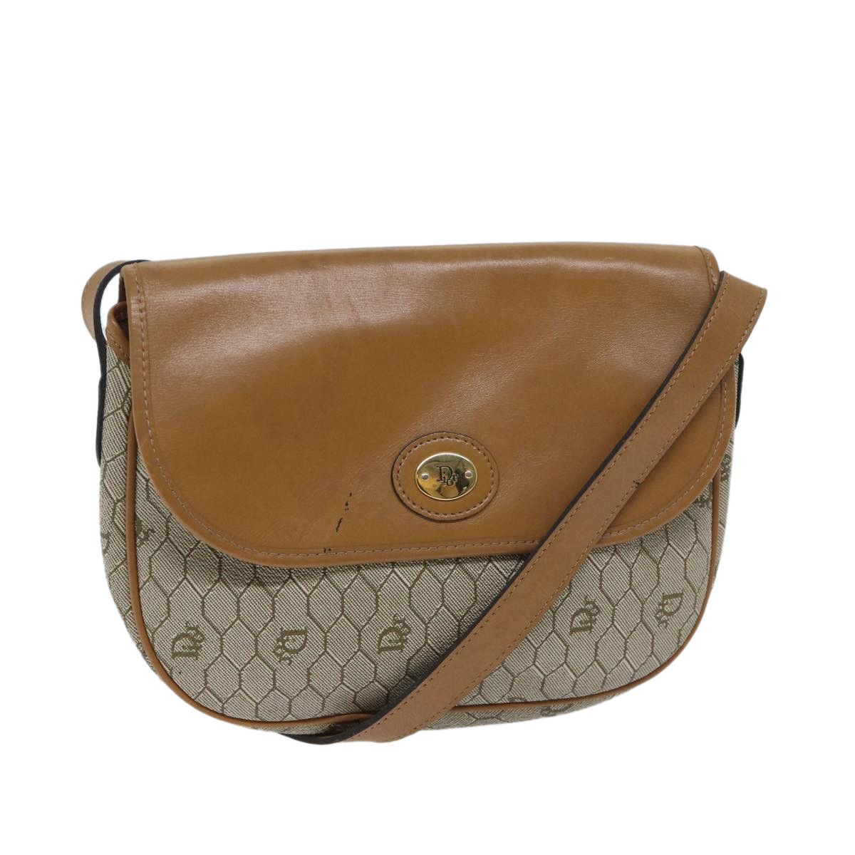 Dior Honeycomb Beige Canvas Shoulder Bag (Pre-Owned) Size ONE SIZE - 1 Thumbnail