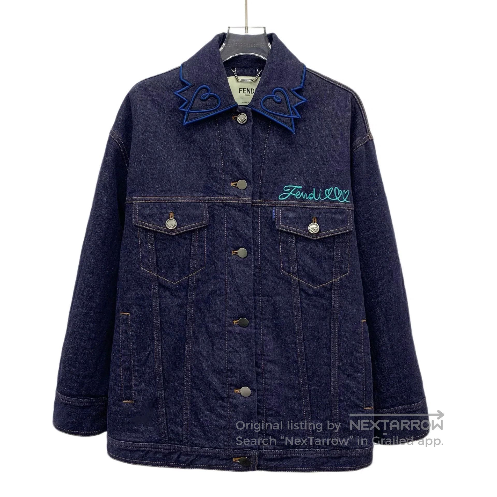 Fendi fendi deep blue heart sequin denim jacket. Size US M / EU 48-50 / 2 - 1 Thumbnail