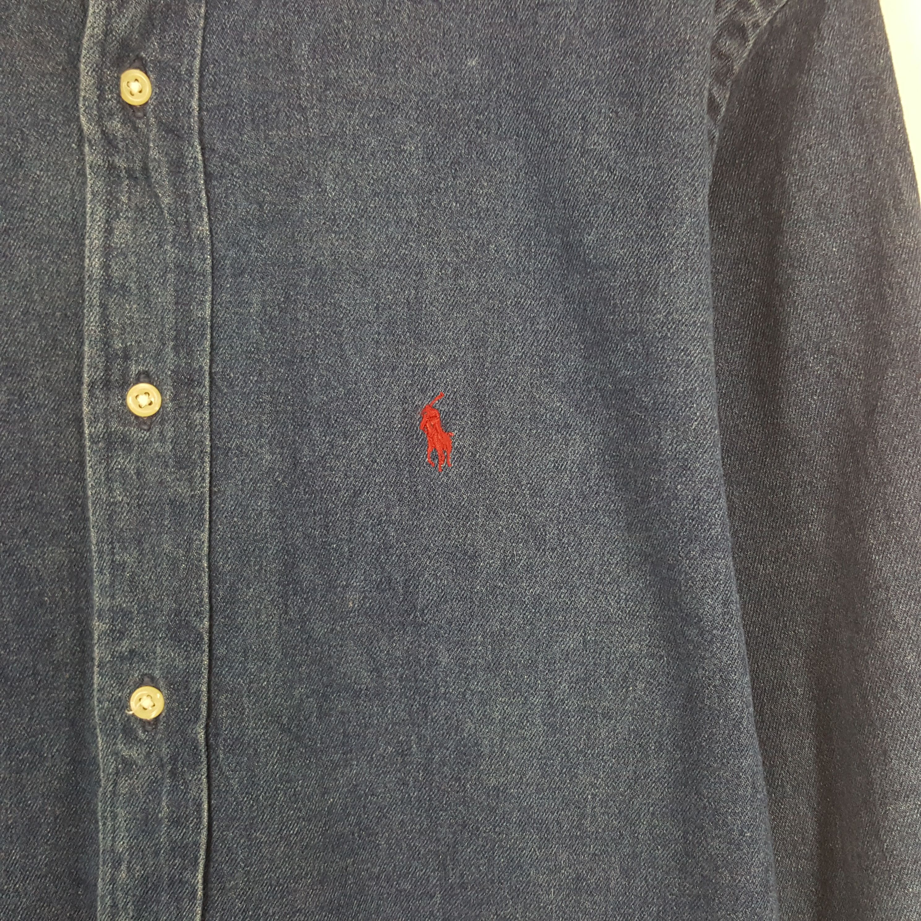 Polo Ralph Lauren × Vintage Vintage Polo Country Ralph Lauren Denim Button Up Shirt Size US M / EU 48-50 / 2 - 2 Thumbnail