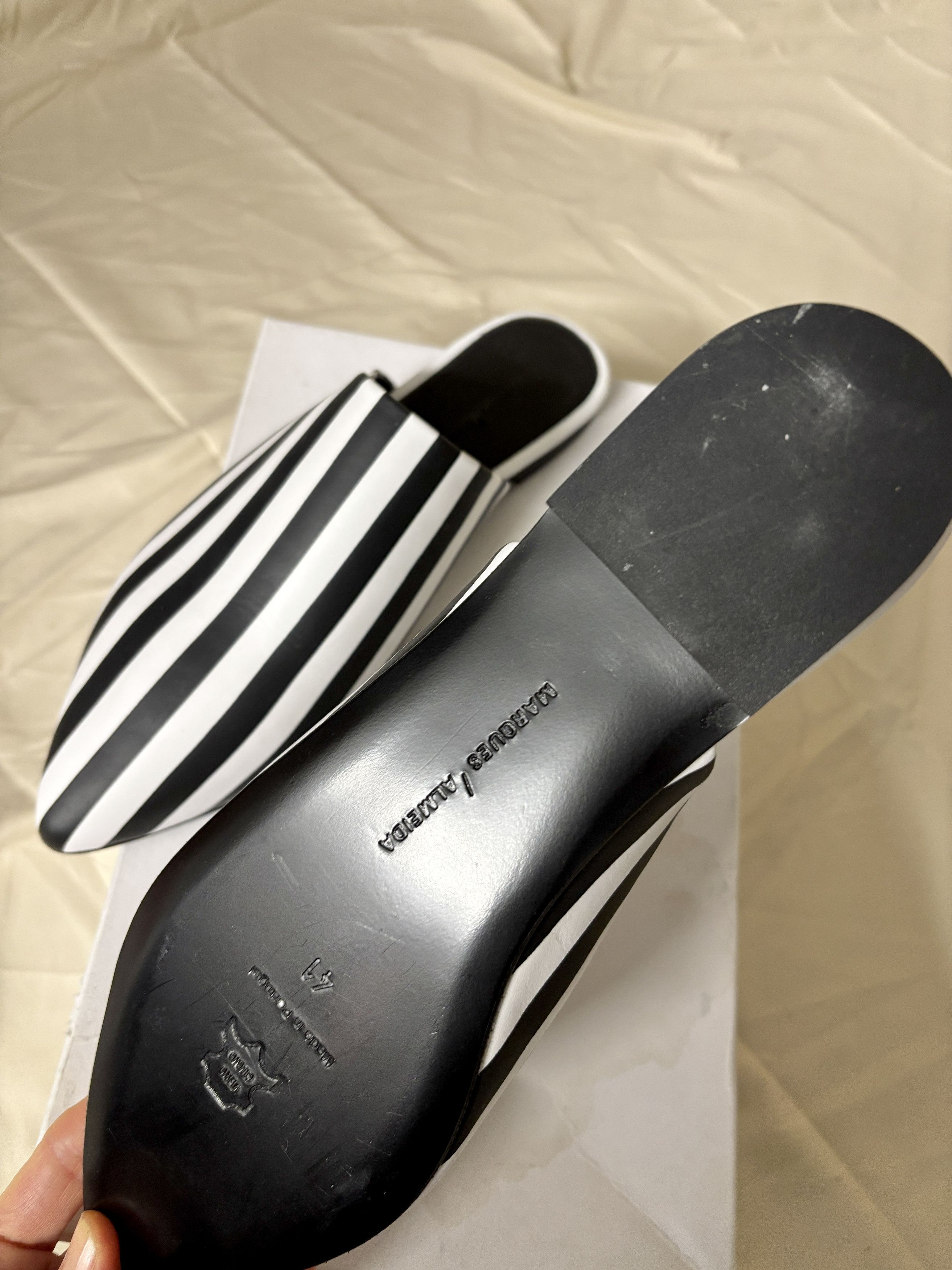 Marques'Almeida Marques Almeida BW Stripe Mules - NEW, Runway A/W17 Size US 10 / IT 40 - 8 Thumbnail