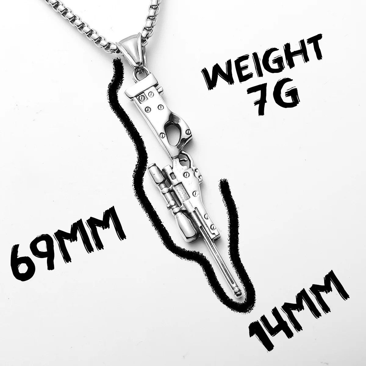 Other Sniper Rifle Gun Pendant Accessories Necklace Gifts For Him Size ONE SIZE - 6 Thumbnail