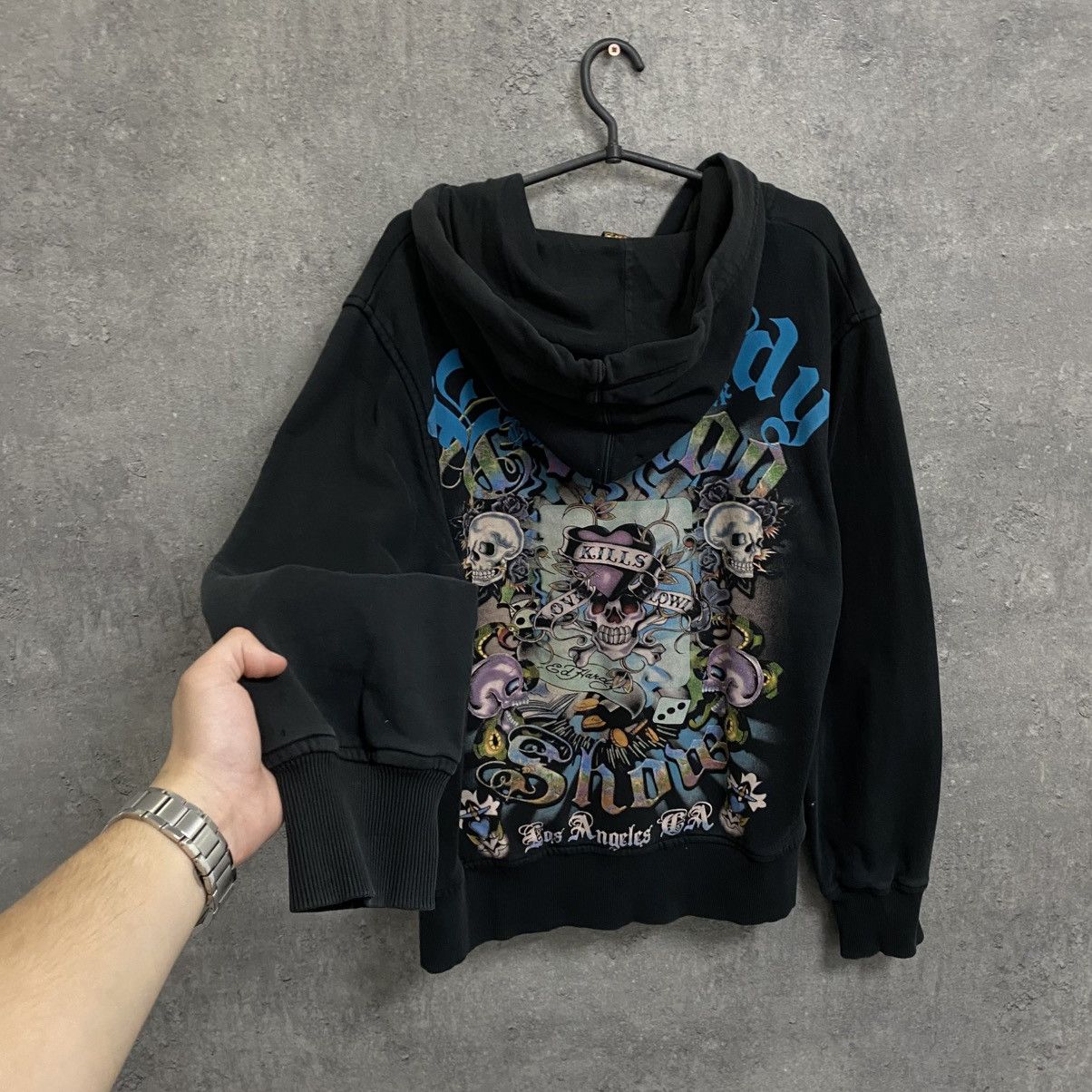 Ed Hardy VINTAGE Y2K ED HARDY ZIP HOODIE ALL OVER PRINTED Size US L / EU 52-54 / 3 - 11 Thumbnail