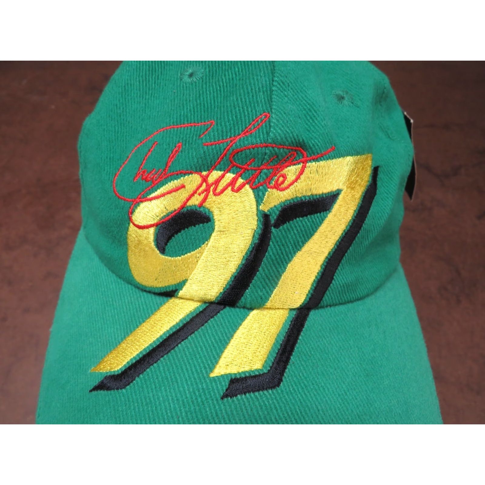 John Deere VINTAGE HaT Trucker Hat Cap JD 97 Chad Little Green John Deere Advertising 1980s Adjustable Snapback Mens Women Size ONE SIZE - 2 Thumbnail