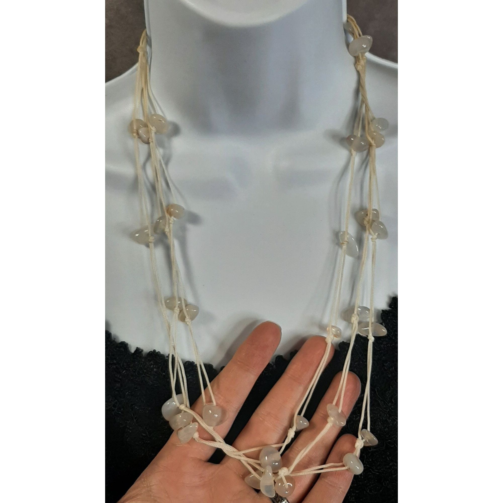 Other Smoky Bohemian Layered White Stone Beaded Necklace Size ONE SIZE - 2 Thumbnail