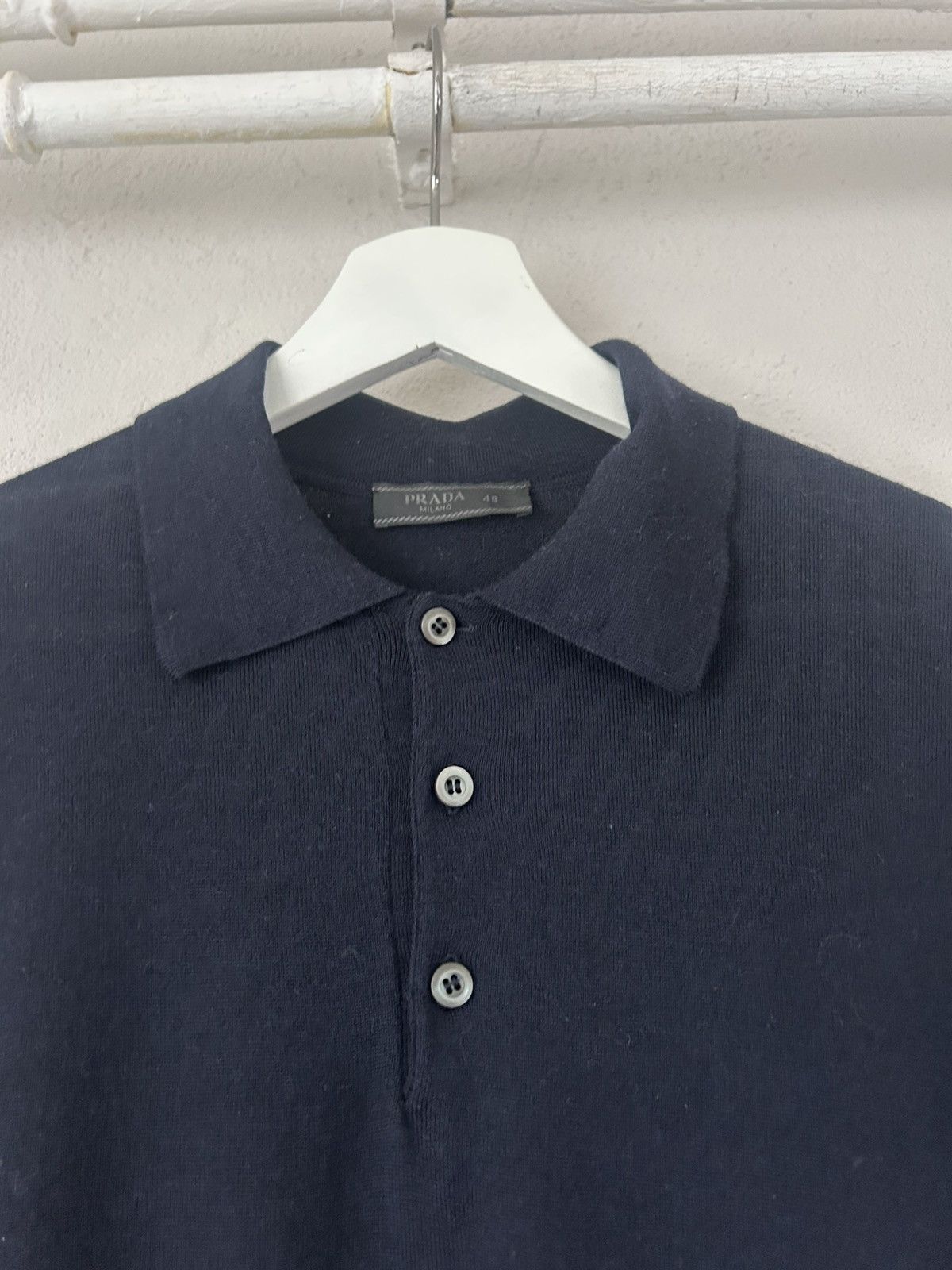 Prada Prada Navy Wool Knit Polo Shirt – Size 48 Size US M / EU 48-50 / 2 - 4 Thumbnail