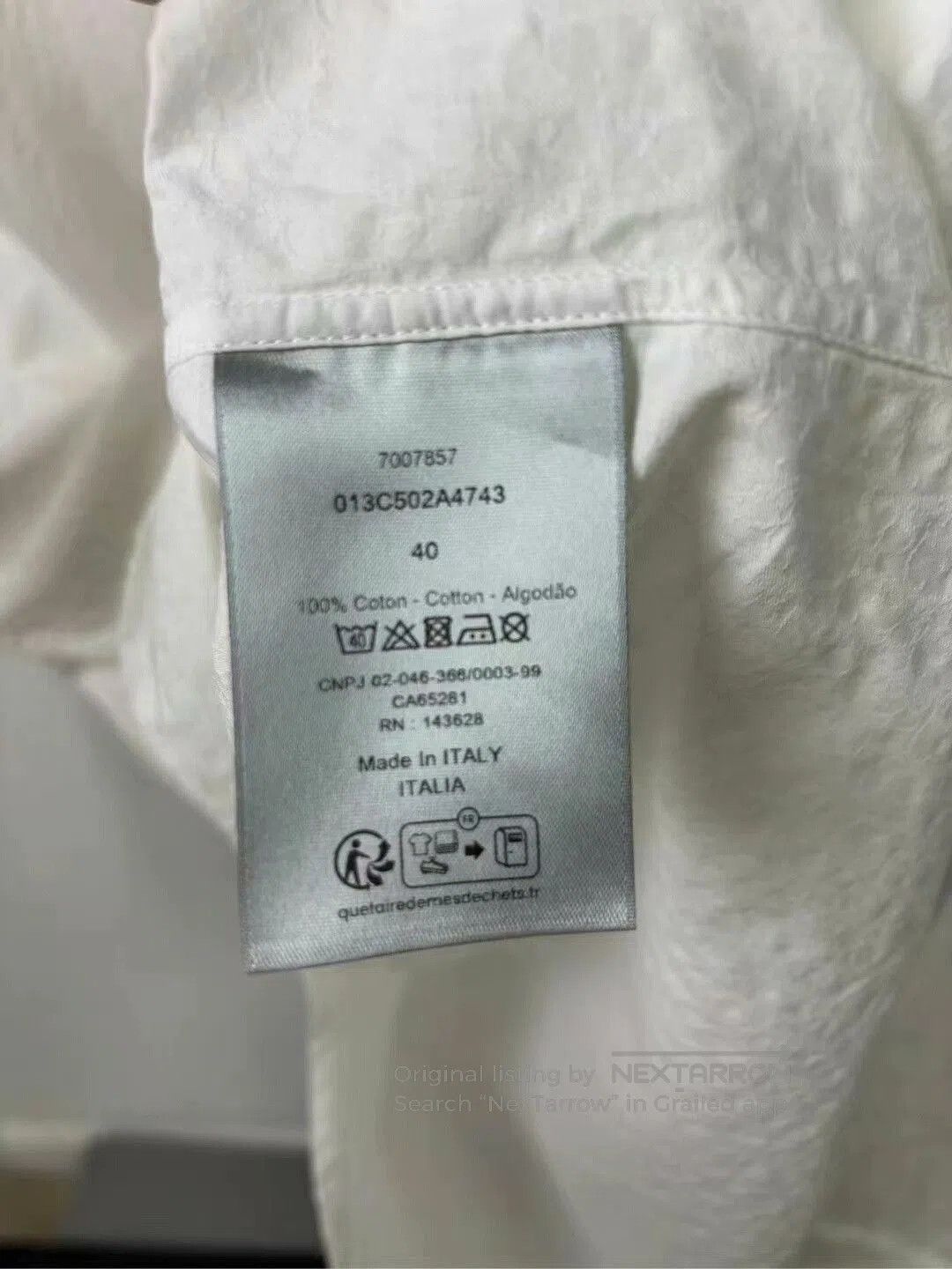 Dior Dior White Print Long Sleeve Shirt. Size US M / EU 48-50 / 2 - 4 Thumbnail
