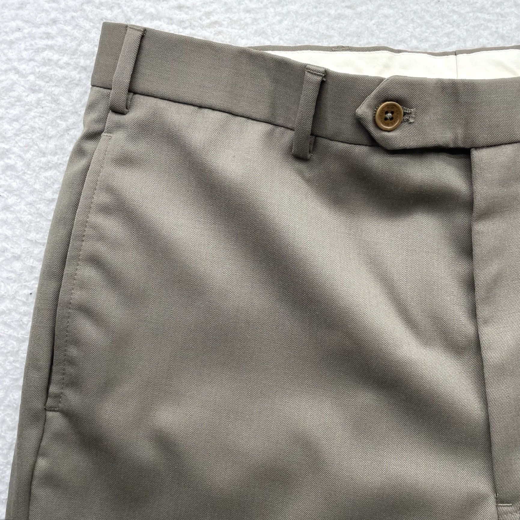 Brooks Brothers Brooks Brothers Madison Fit Dress Pants Mens 35x32 Olive Green Wool Flat Front Size US 35 - 3 Thumbnail