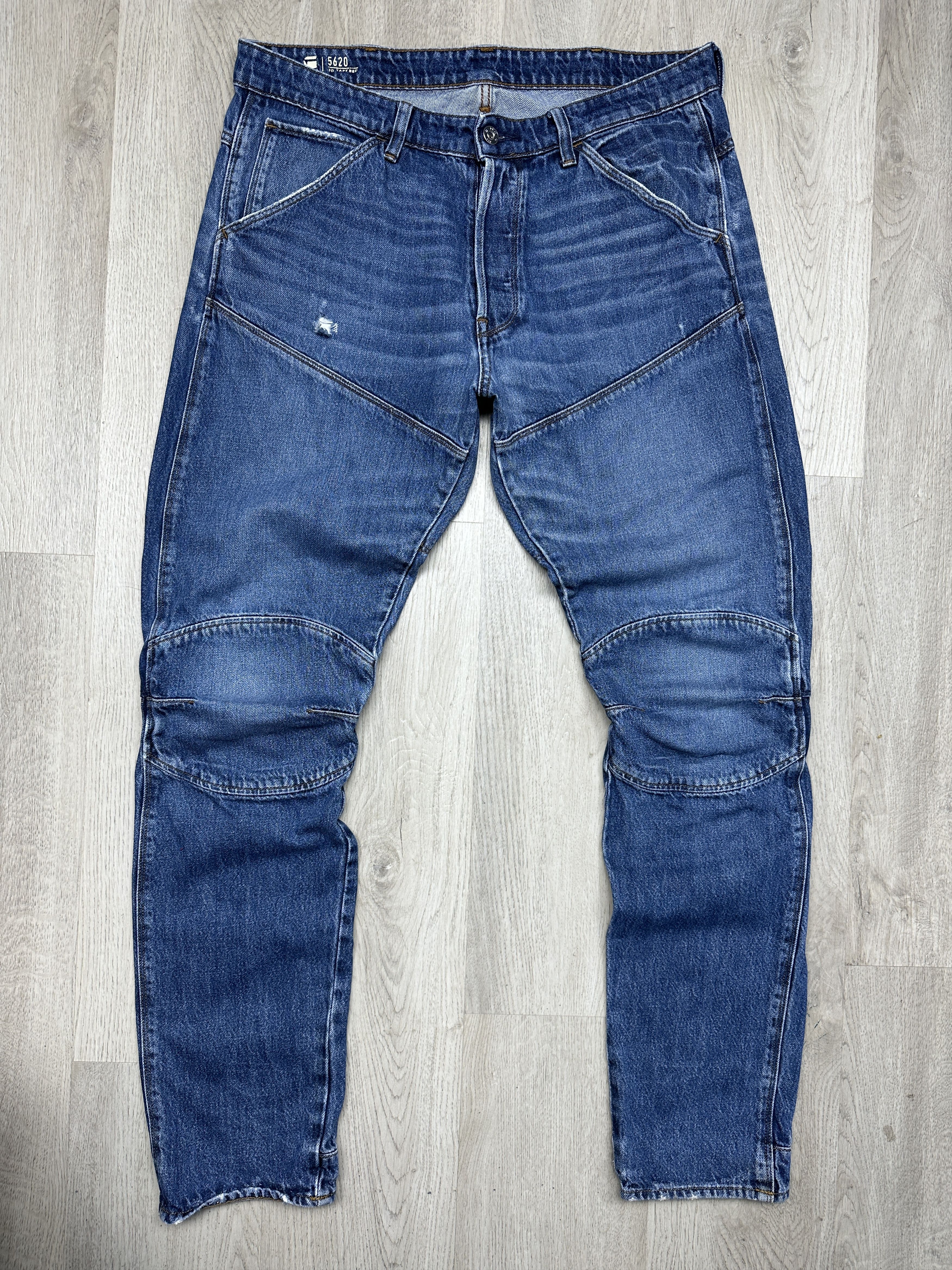 G Star Raw 5620 3D Tapered Denim Double Knee Pants Jeans