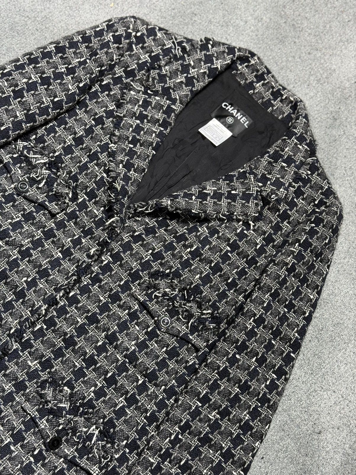 Chanel CHANEL Fall 2007 07A Cashmere Houndstooth Tweed Jacket Size US M / EU 48-50 / 2 - 7 Thumbnail