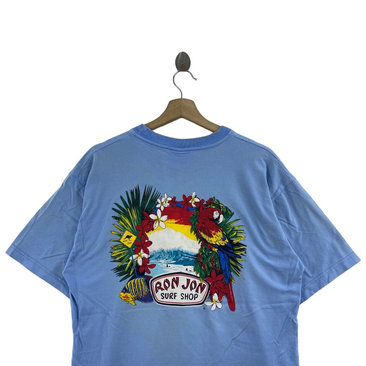 Vintage 90s RON JON SURF Shop Usa Brand Print Blue