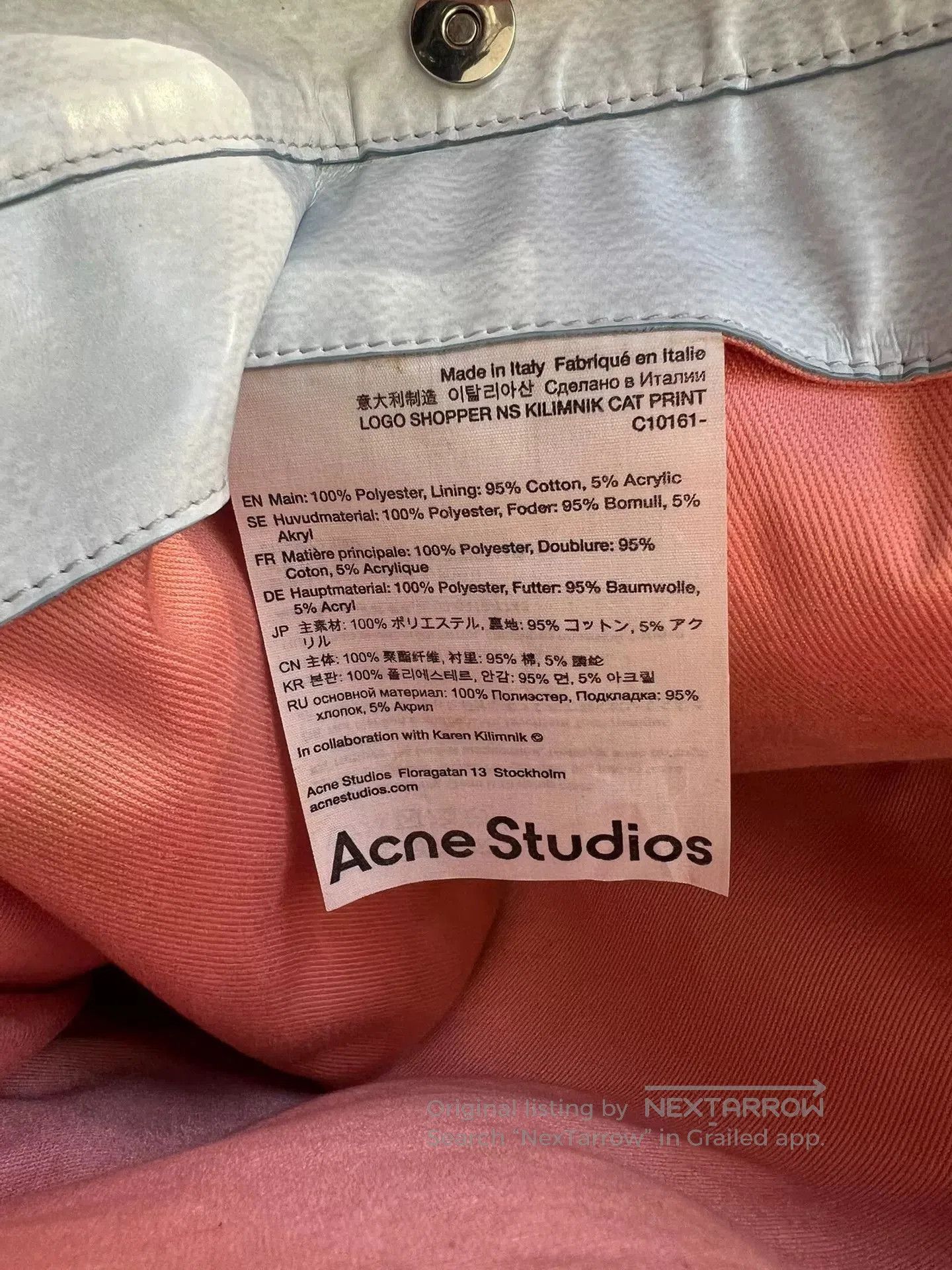 Acne Studios Acne Studios Cat Print Leather Handbag. Size ONE SIZE - 3 Thumbnail