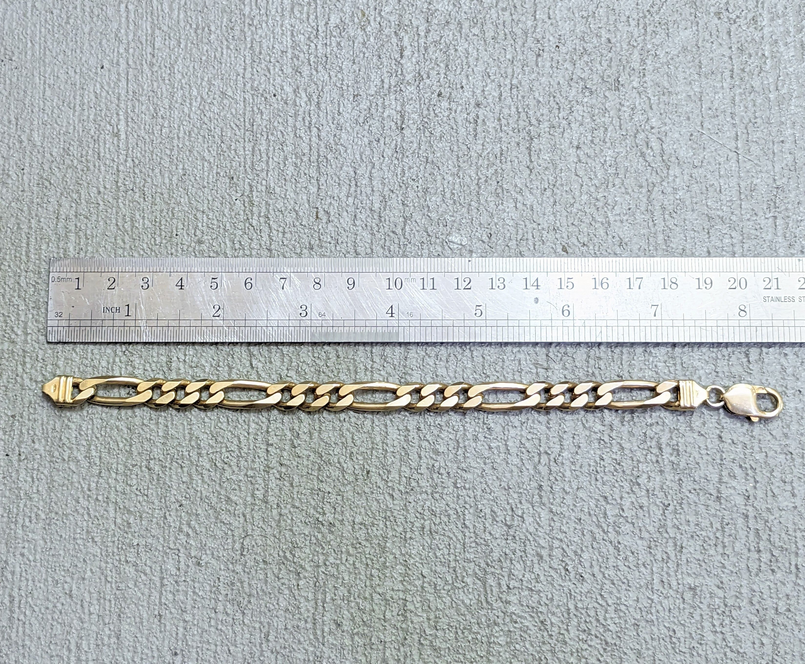 Jewelry Vintage Sterling Silver Bracelet Figaro 8.25" Italy Biker Size ONE SIZE - 11 Thumbnail