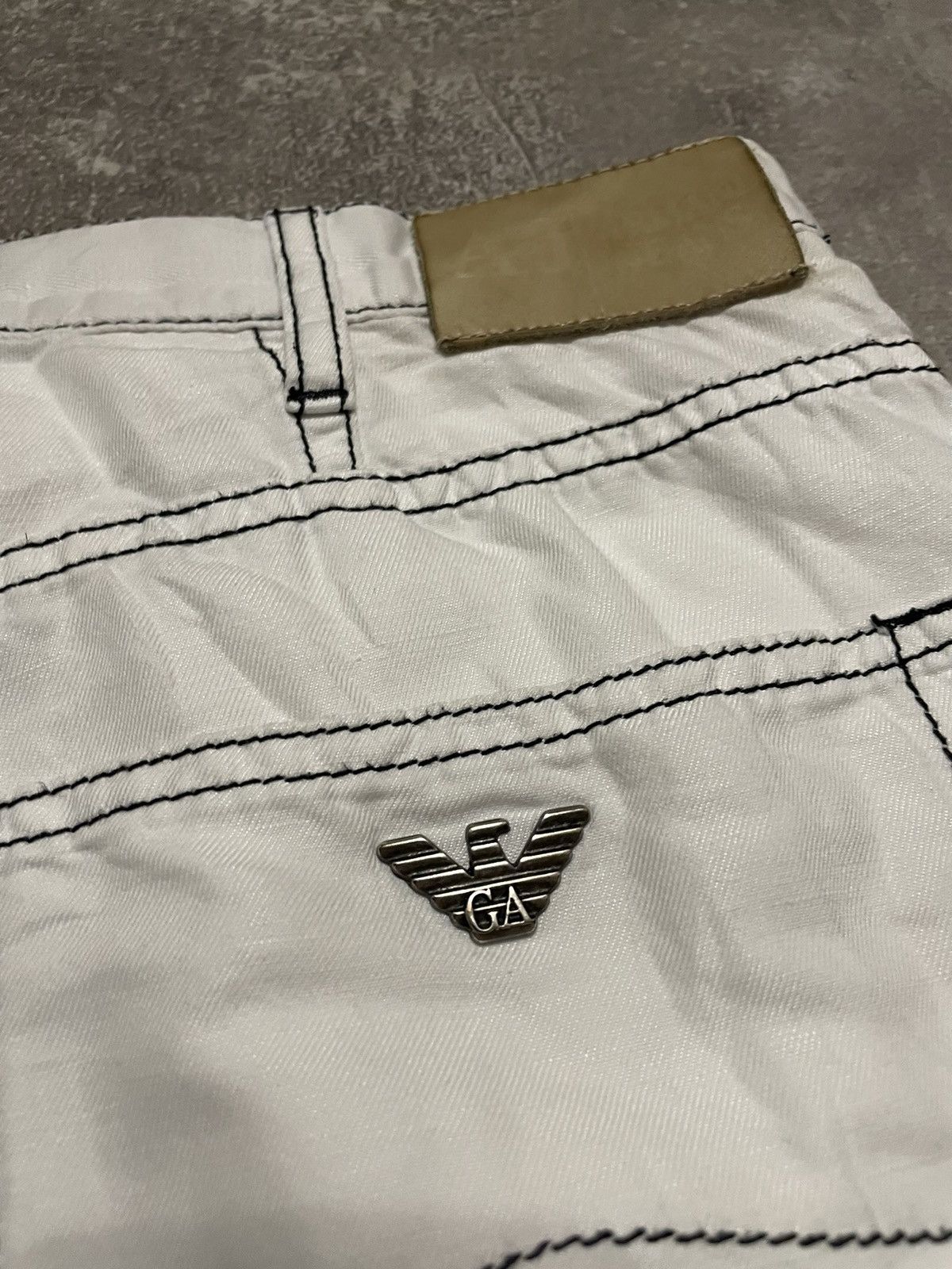 Armani Vintage Armani Metal Logo Linen Pants Size US 30 / EU 46 - 6 Thumbnail