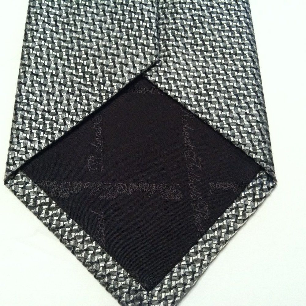 Robert Talbott ROBERT TALBOTT MENS NEW SILVER SILK TIE WIDTH: 3 3/4" Size ONE SIZE - 6 Thumbnail
