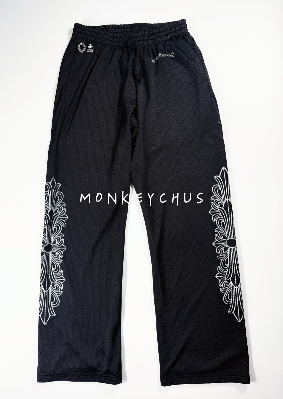 Chrome Hearts 🔥Chrome Hearts Black Mesh Jersey Pants🔥 Size US 34 / EU 50 - 1 Thumbnail