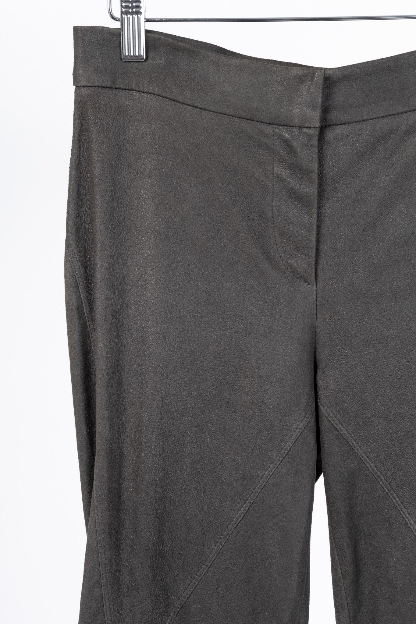 Brunello Cucinelli Brunello Cucinelli Grey Leather Panelled Skinny Pants Size 28" / US 6 / IT 42 - 4 Thumbnail