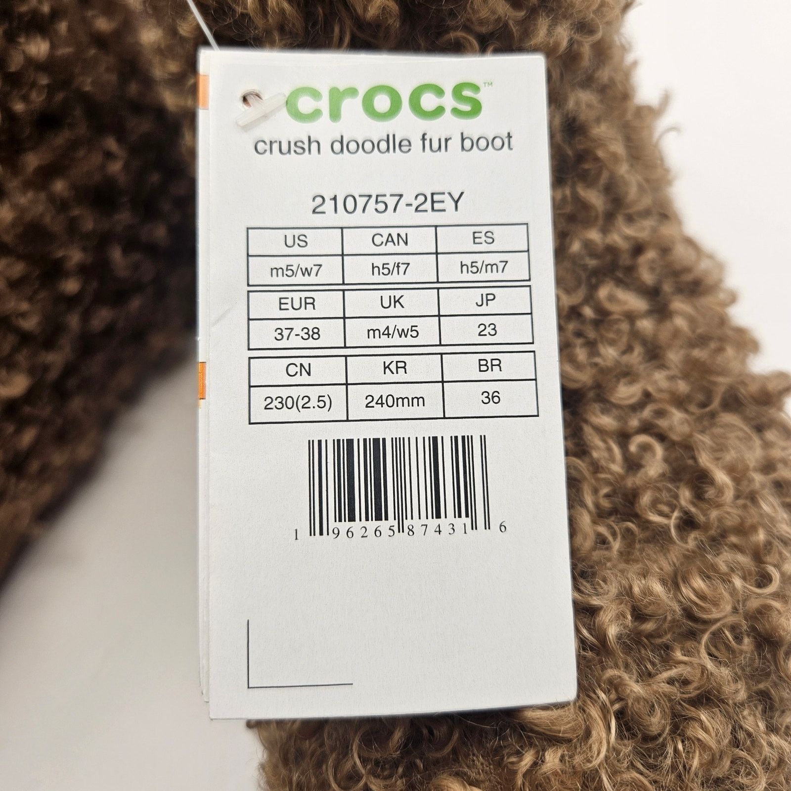 Crocs CROCS M5/W7 CRUSH DOODLE FUR PULL ON WINTER ANKLE BOOTS NWT Size US 7 / IT 37 - 6 Thumbnail