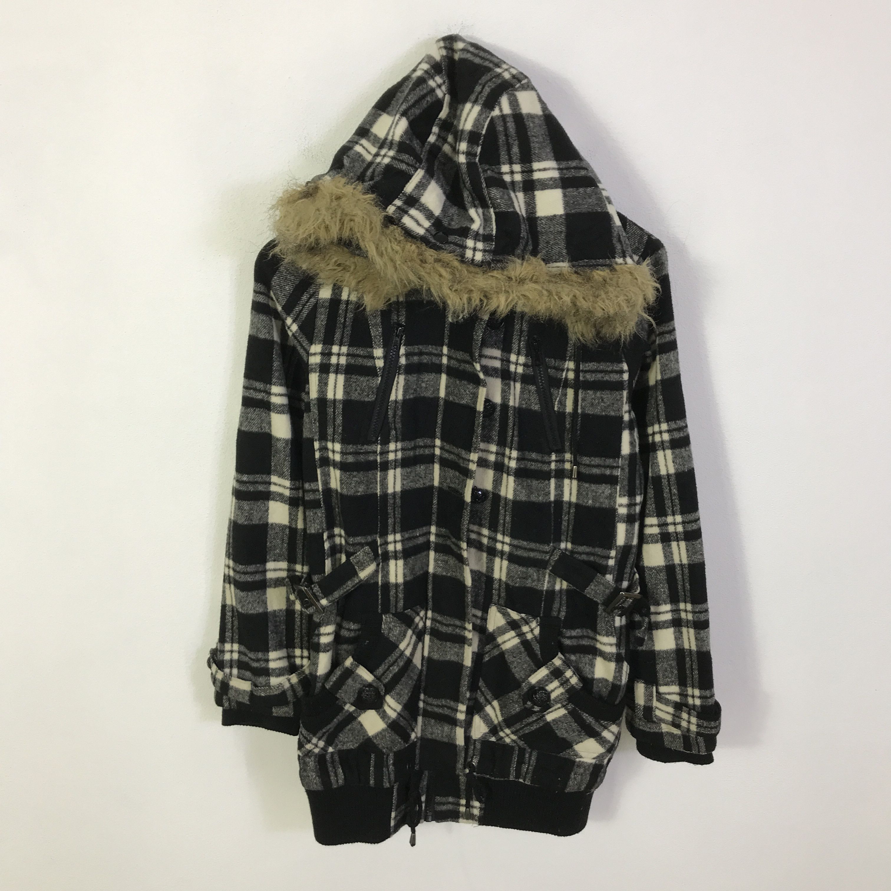 Japanese Brand Fur Hoodie made in heaven Punk Wool jacket K96B6 Size US M / EU 48-50 / 2 - 1 Thumbnail