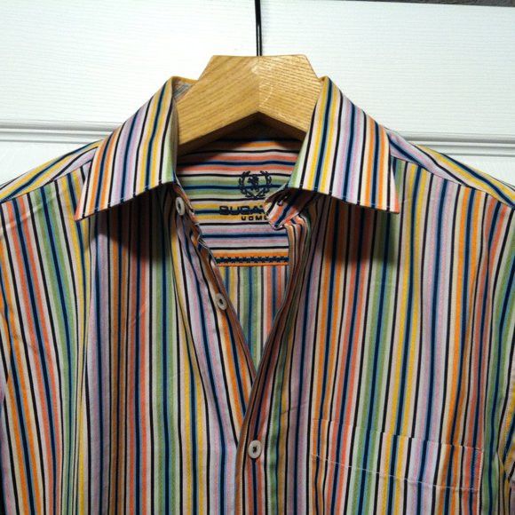 BUGATCHI BUGATCHI MENS PRE-OWNED COTTON CASUAL SHIRT SIZE: M Size US M / EU 48-50 / 2 - 1 Thumbnail